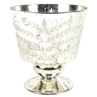 Sage & Co 5.5-inch Etched Mercury Glass Hurricane