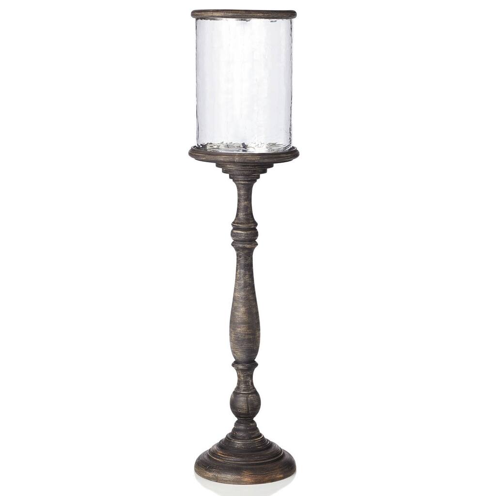 Sage & Co 41-inch Wood Candlestick With Hurricane