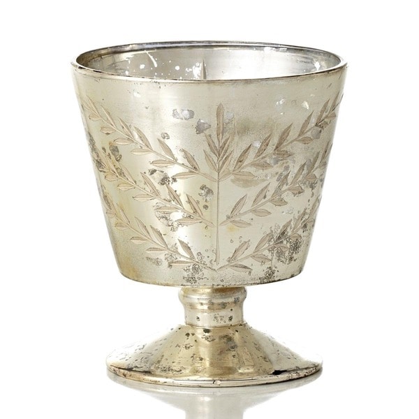 Sage & Co 4.3 inch Etched Mercury Glass Hurricane