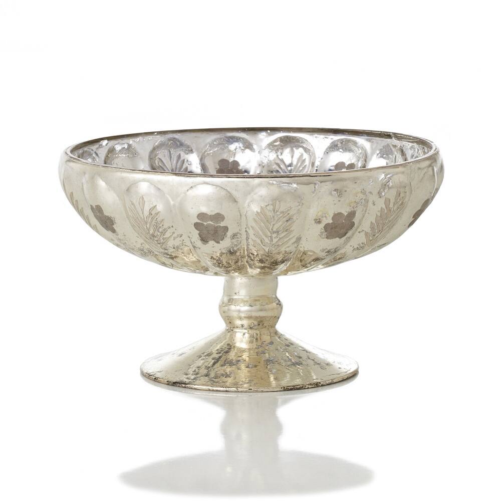 Sage & Co 5.5-inch Etched Mercury Glass Compote