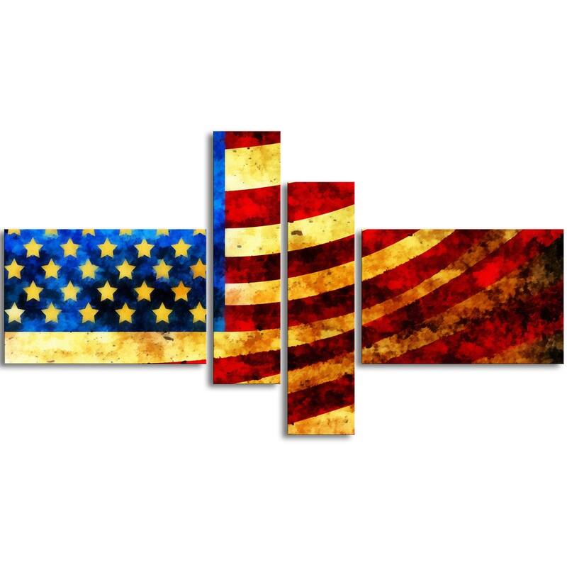 God Bless America Flag' Canvas Art Set