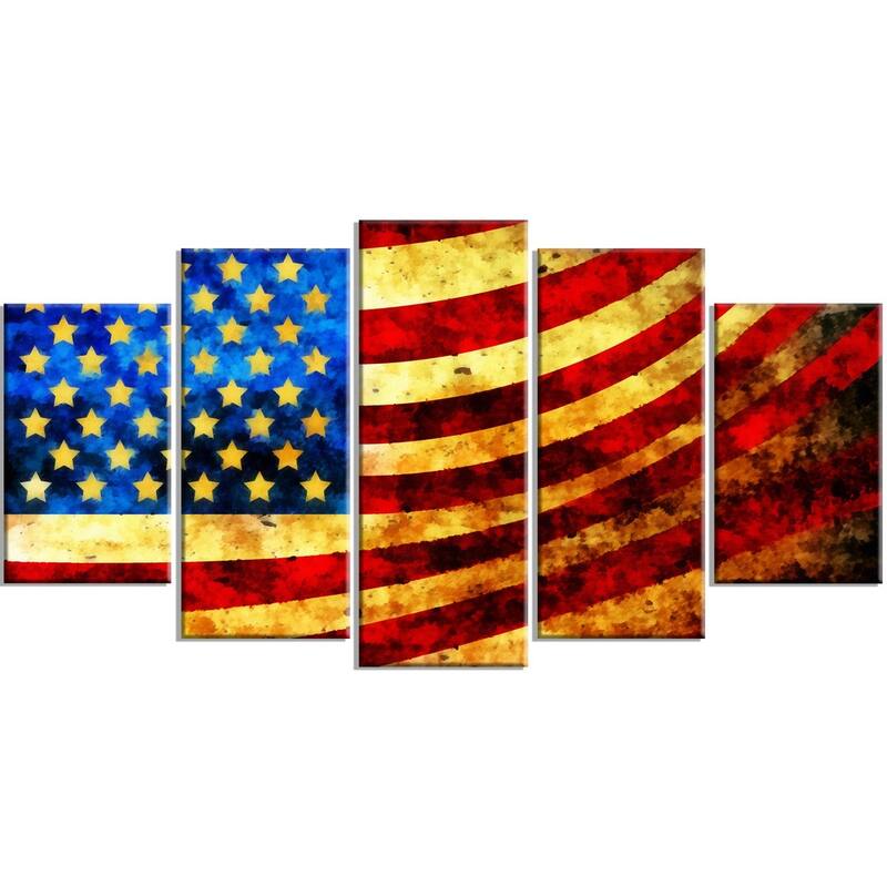 God Bless America Flag' Canvas Art Set