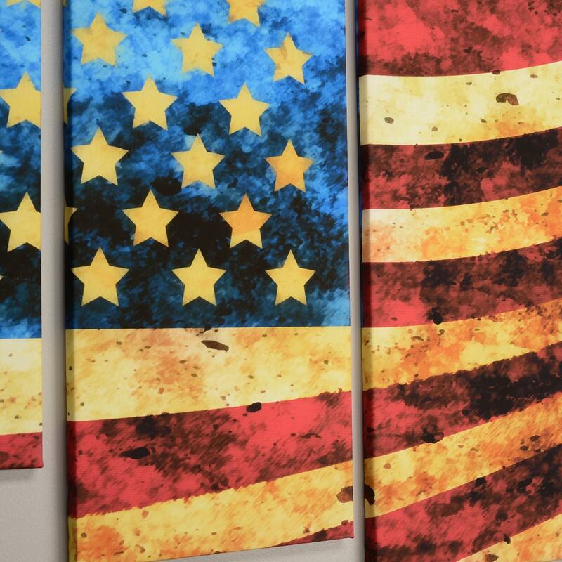God Bless America Flag' Canvas Art Set