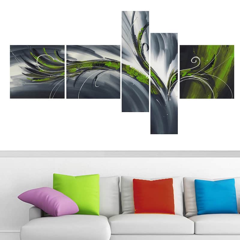 Abstract Thought" 5-piece Gallery-wrapped Canvas Print Art
