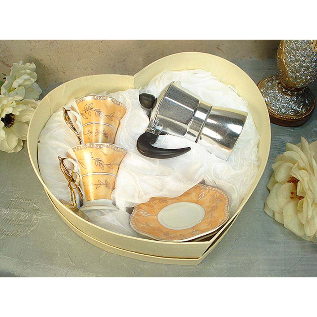 D'Lusso Designs Gold Design 4-piece Espresso Set with Espresso Pot