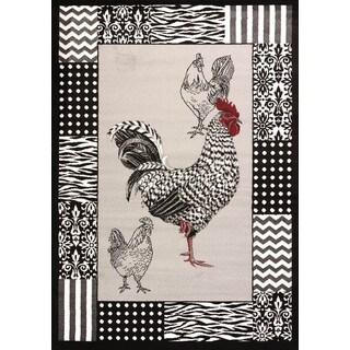Cristall Darlene Grey Rooster Area Rug 5 3 X 7 6 Ping The Best Deals On Rugs