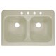 Lyons Deluxe Designer White Apron Front Dual Bowl Acrylic ...