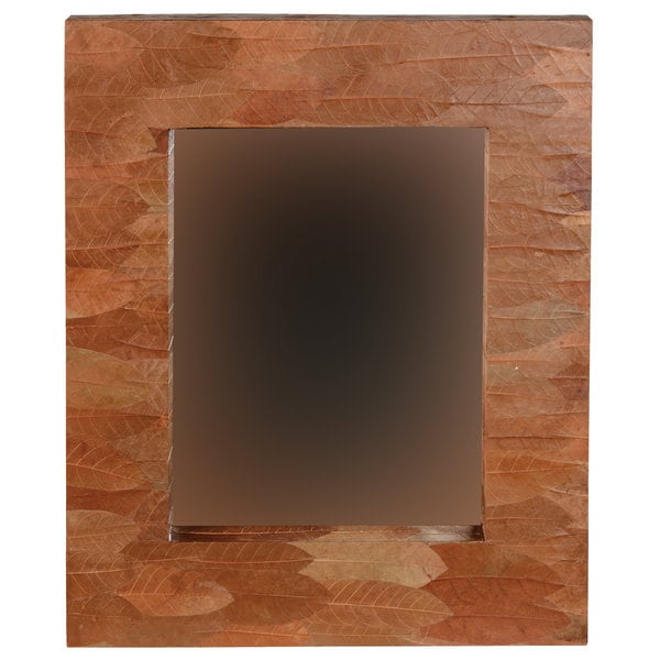 Oh Home Mahogany Leaf Rectangle Mirror