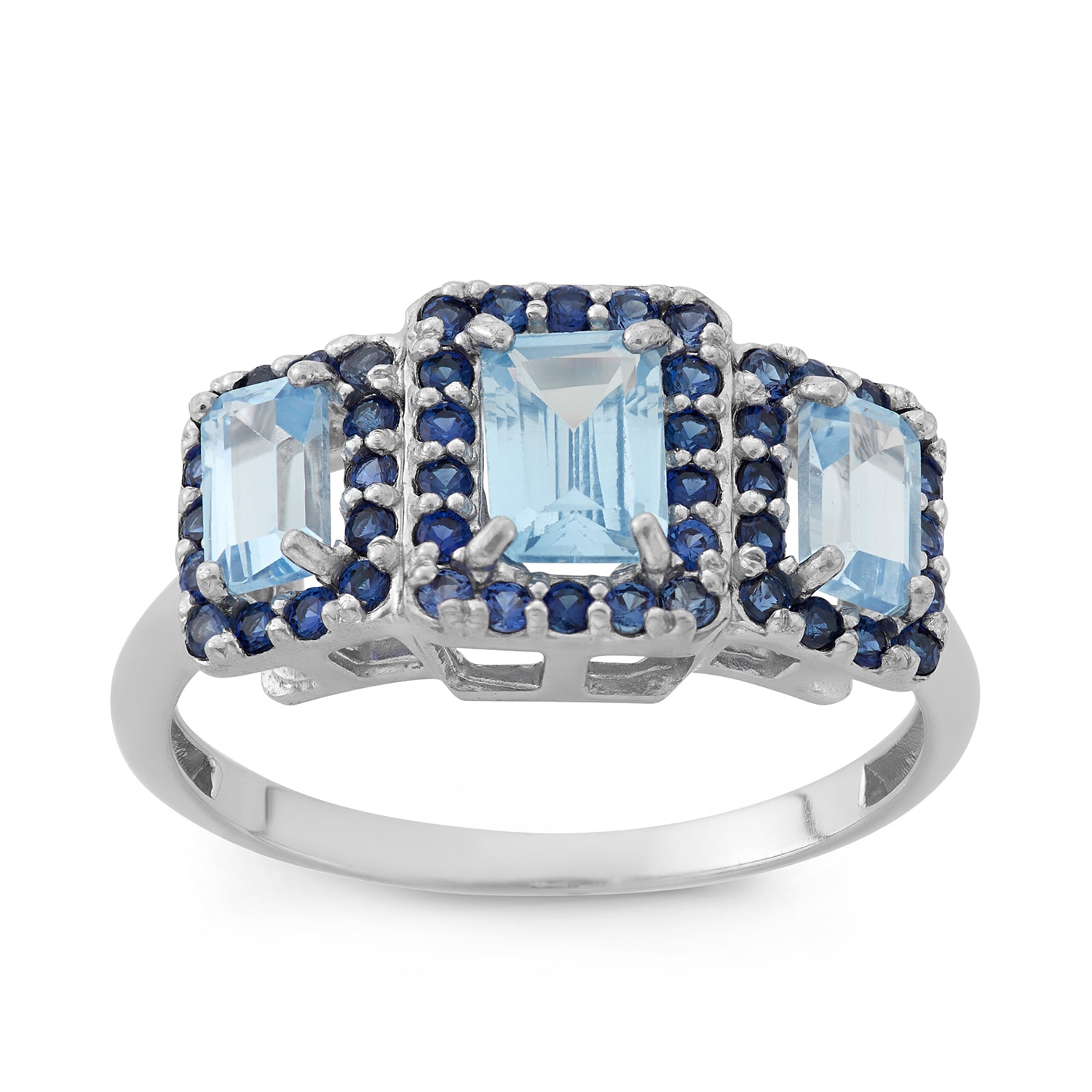 Shop Gioelli Sterling Silver Created Aquamarine And Created Sapphire ...