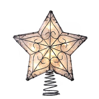 Kurt Adler UL 10-Light Trimmed Capiz Look Star Treetop