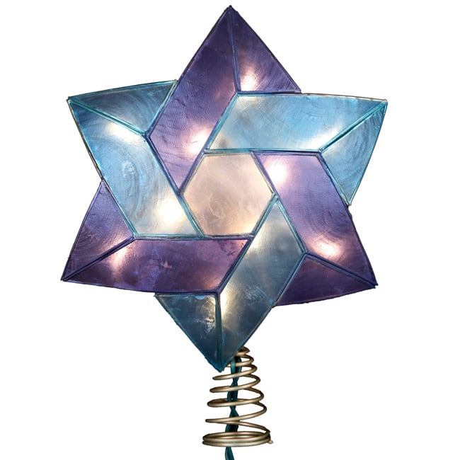 Kurt Adler 10-Light 8.5-Inch Capiz Color Star of David Treetop