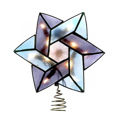 Kurt Adler 10-Light 8.5-Inch Capiz Color Star of David Treetop