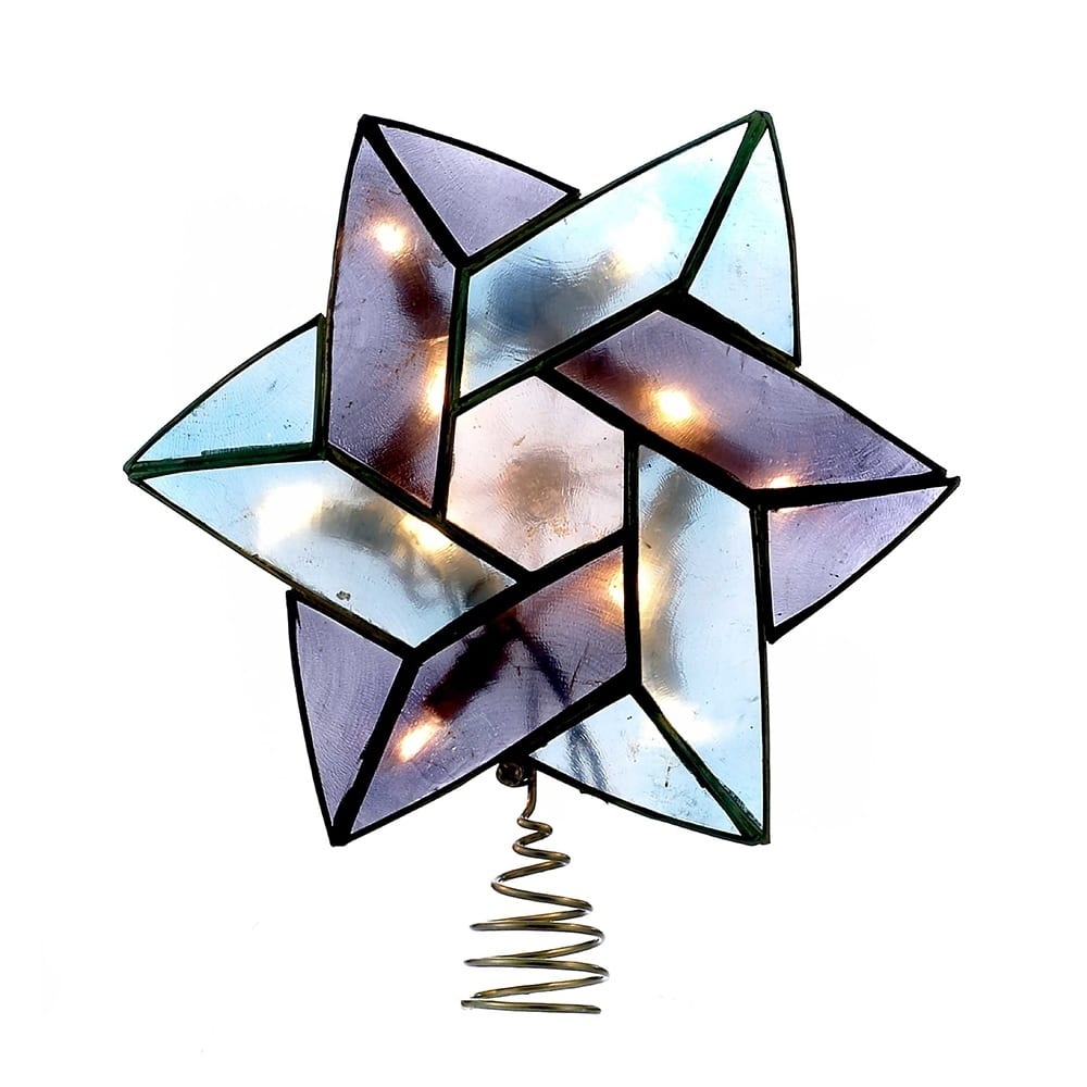 Kurt Adler 10-Light 8.5-Inch Capiz Color Star of David Treetop