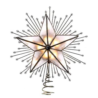 Kurt Adler 10-Inch 5-Point Capiz Star Treetop with Rays and Beads