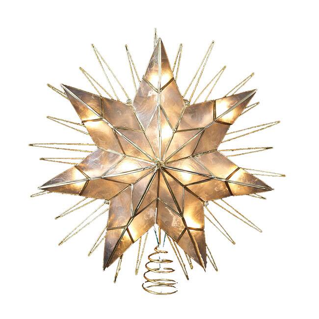Kurt Adler 14-Inch 7-Point Natural Capiz Star Lighted Treetop