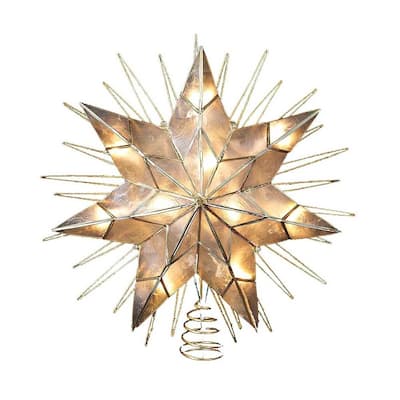 Kurt Adler 14-Inch 7-Point Natural Capiz Star Lighted Treetop