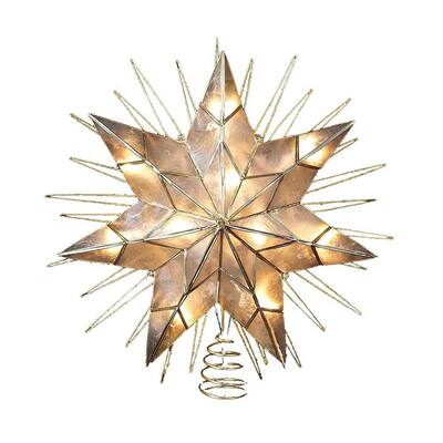 Kurt Adler 14-Inch 7-Point Natural Capiz Star Lighted Treetop