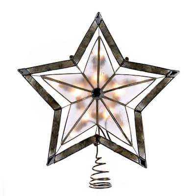 Kurt Adler 10-Inch 5-Point Large Star with Smoke Capiz Treetop