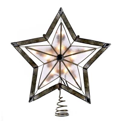 Kurt Adler 10-Inch 5-Point Large Star with Smoke Capiz Treetop