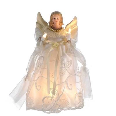 Kurt Adler UL 10-Light 10-Inch Gold and Ivory Angel Treetop