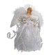preview thumbnail 1 of 0, Kurt Adler 12-Inch White and Silver Fiber Optic LED Angel Treetop