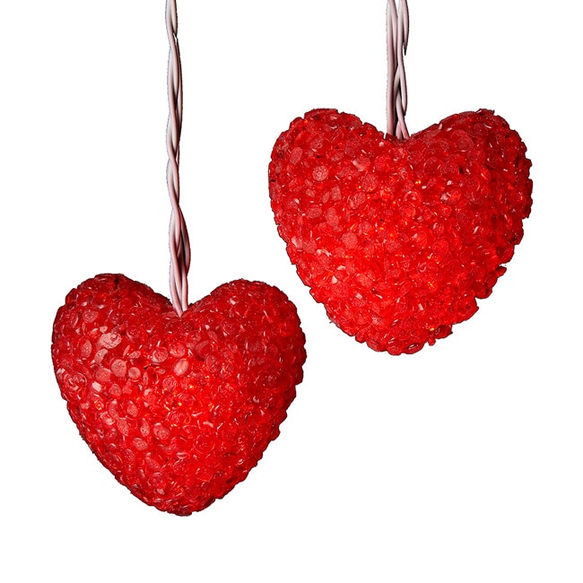 Kurt Adler Ul 10 Light Red Eva Heart Light Set Overstock