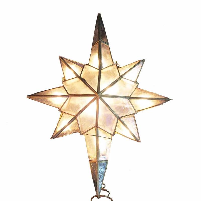 Kurt Adler 10-Light Capiz Star Clear Treetop