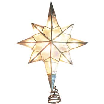 Kurt Adler 10-Light Capiz Star Clear Treetop