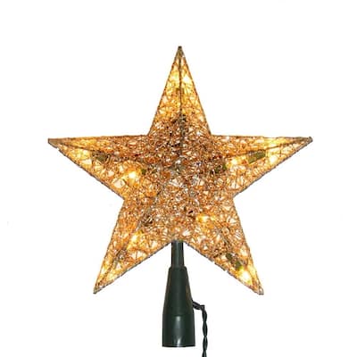 Kurt Adler 10-Light 9-Inch Gold Wire Treetop