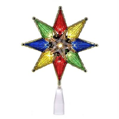 Kurt Adler 10-Light 8-Inch 8-Point Multi-Colored Star Treetop