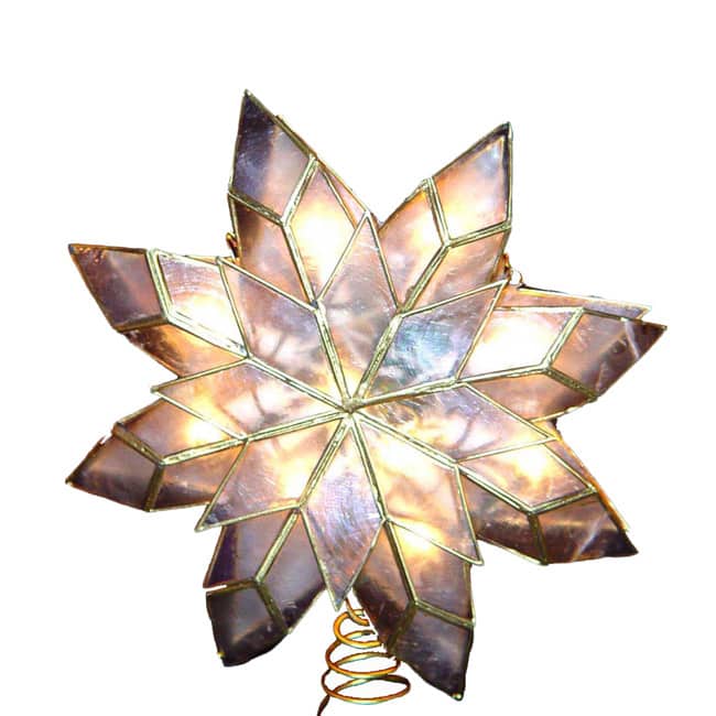 Kurt Adler 10-Light Capiz Clear Star Treetop