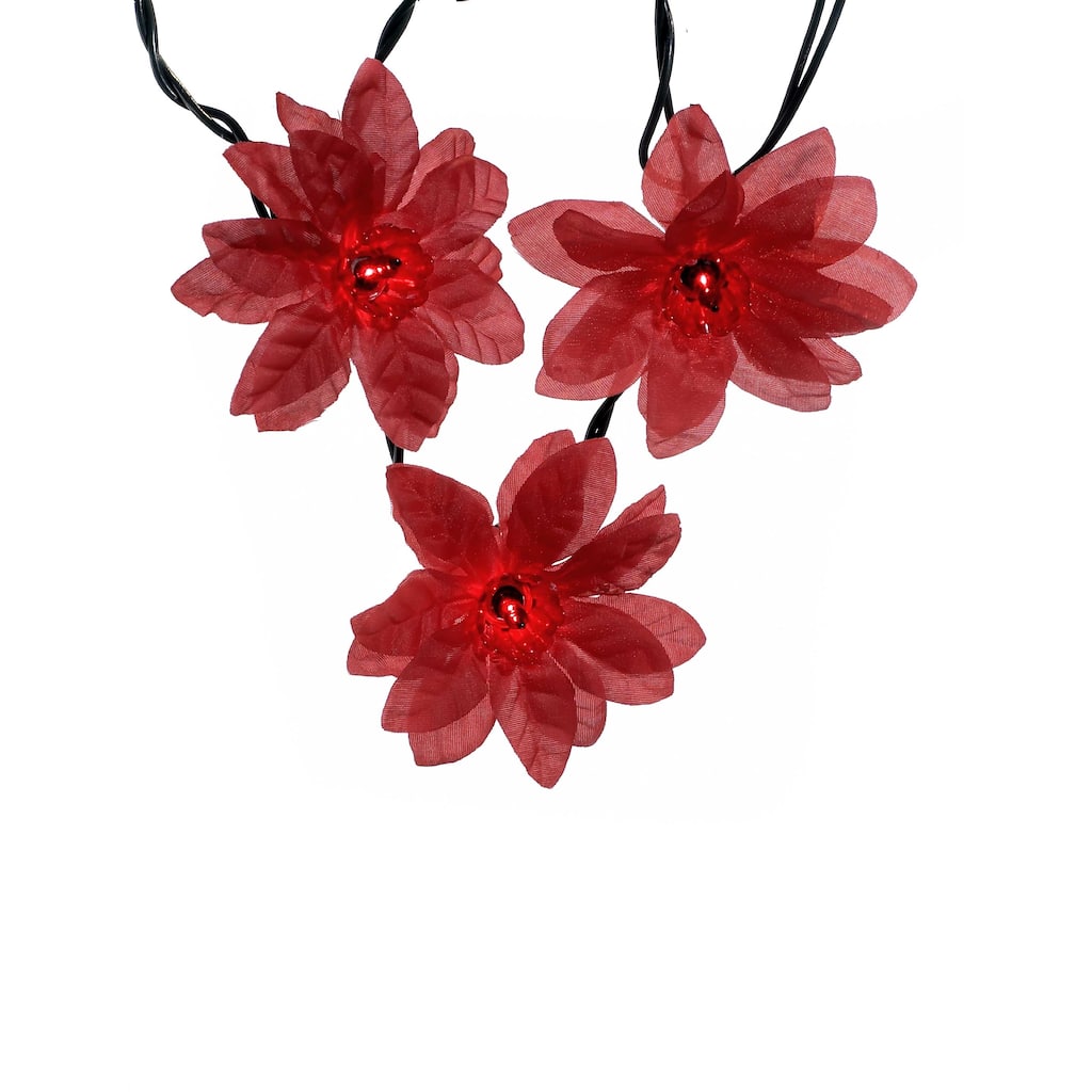 Kurt Adler 35-Light Red Poinsettia Light Set