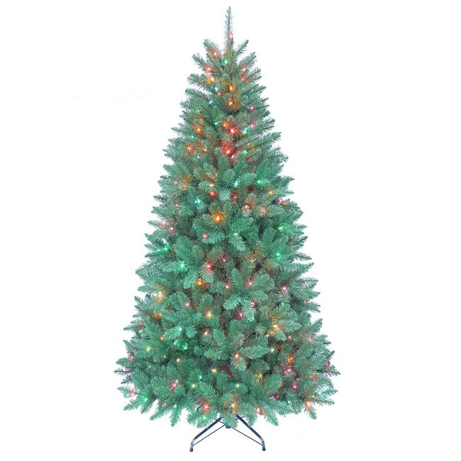 Kurt Adler 7-Foot Pre-Lit Pine Tree with Multi-Colored Lights