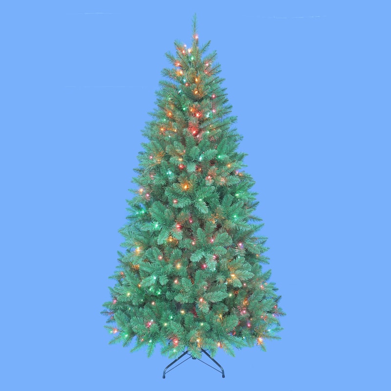 Kurt Adler 7-Foot Pre-Lit Pine Tree with Multi-Colored Lights