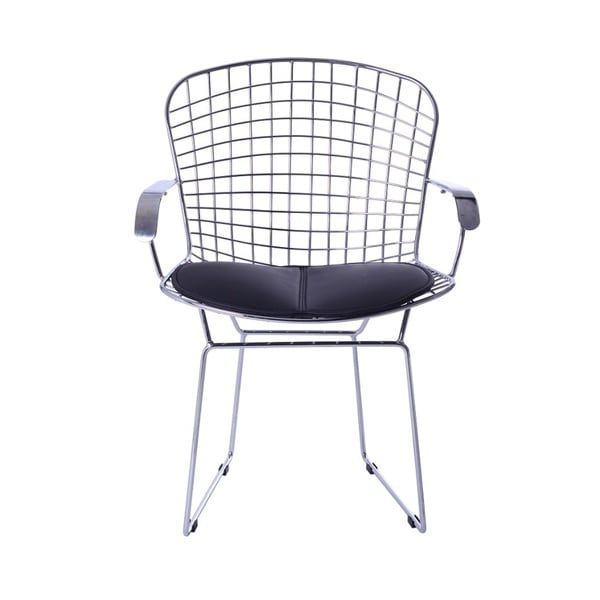 Wire Arm Leatherette Chair