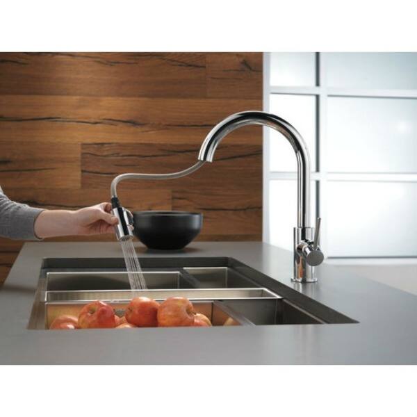 Delta Trinsic Single Handle Pull Down Kitchen Faucet 9159 Dst Chrome Overstock 9540234