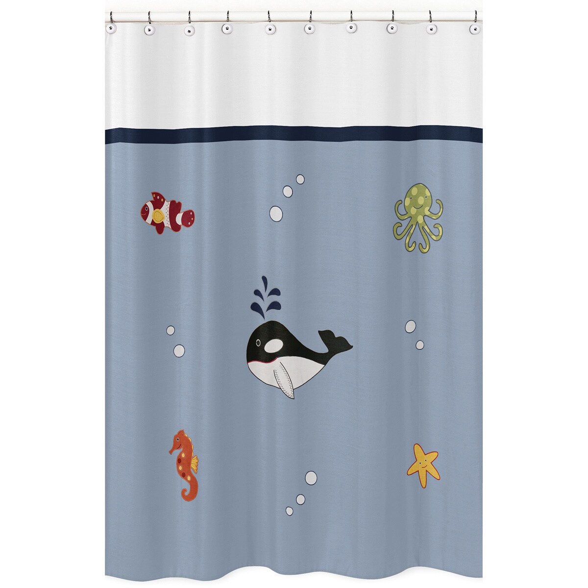 Shop Sweet Jojo Ocean Blue Shower Curtain Free Shipping On