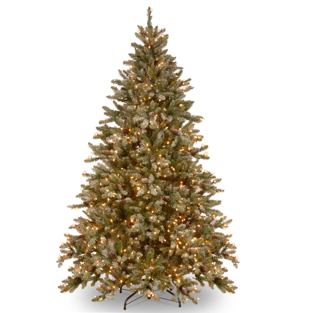 National Tree Company 7.5 ft. Snowy Concolor Fir Hinged Tree with 750 Lights