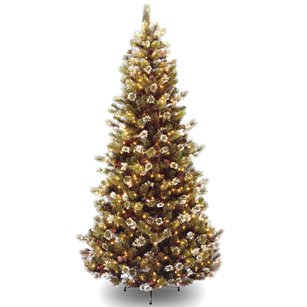 National Tree Company 7.5 ft. Glittery Pine Hinged Tree with 500 Clear Lights - 7.5 Foot