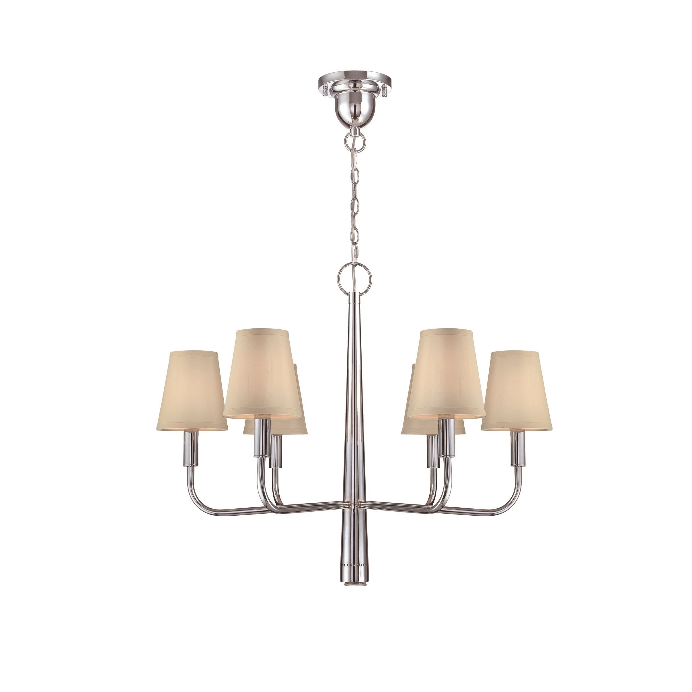 Lite Source Marquise 6-light Chandelier (Chrome, off-white) - Chandeliers For Bedrooms by Overstock.com