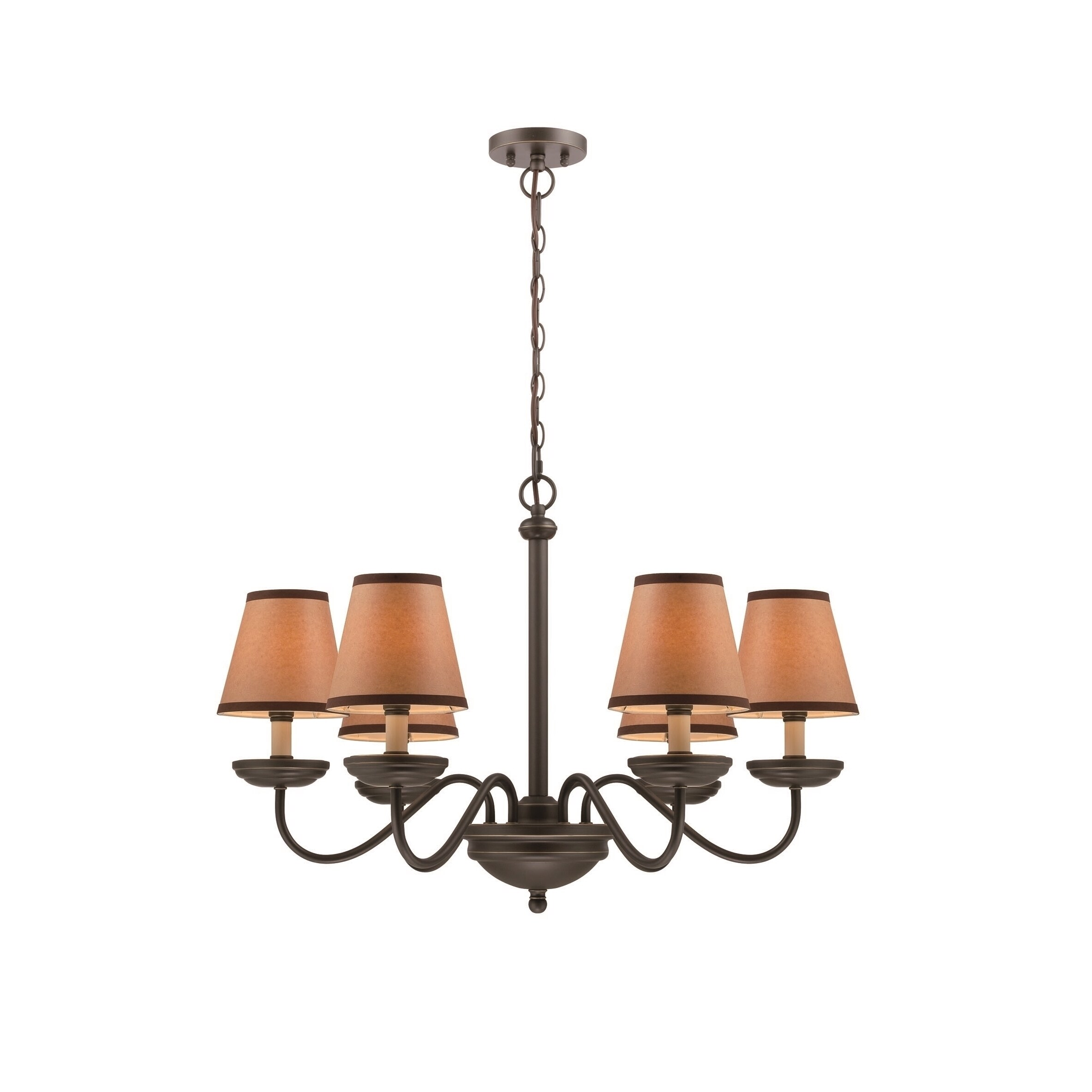 Lite Source Marysa 6-light Chandelier (Dark bronze, kraft) - Chandeliers For Bedrooms by Overstock.com