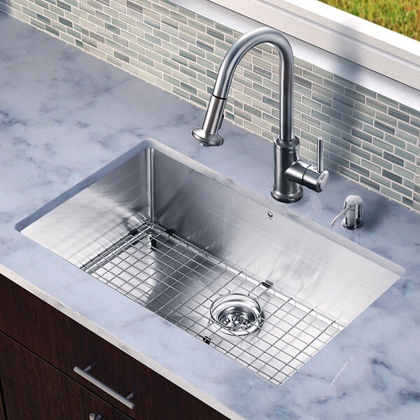 Shop VIGO All-in-One 30-inch Stainless Steel Undermount Kitchen Sink ...