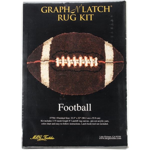 Latch Hook Kit 33.5X22 Shaped Football   16721414  