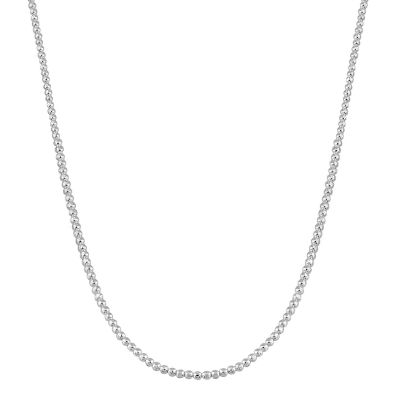 Fremada Sterling Silver Diamond-cut Bead Necklace (20 - 36 inches)