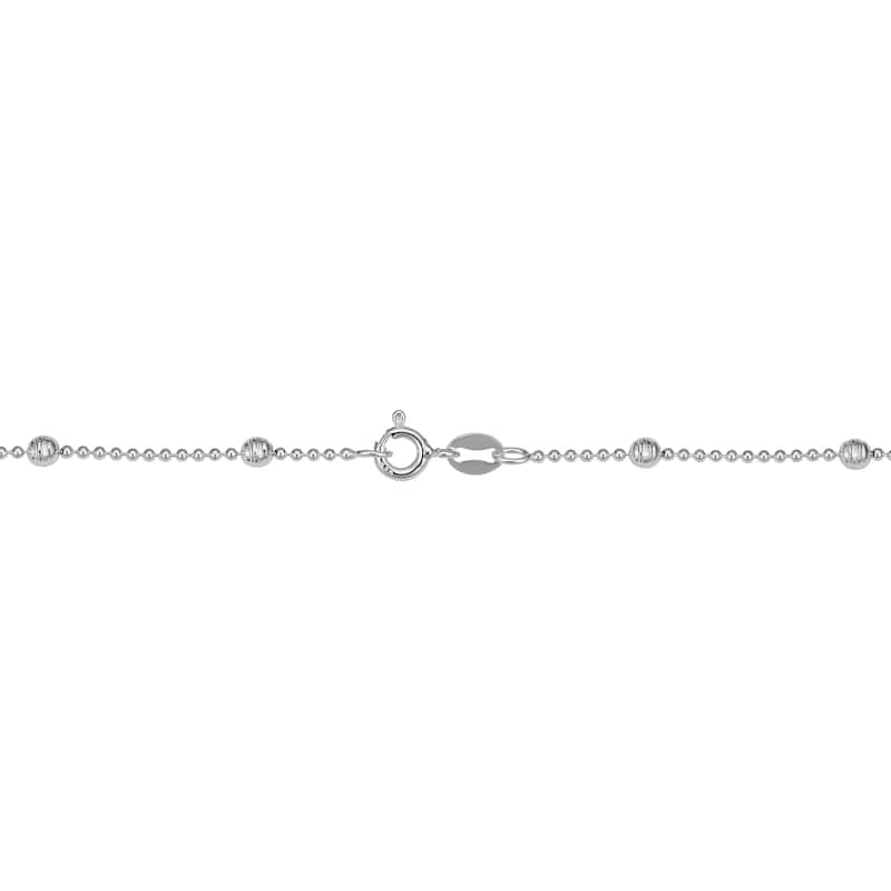 Fremada Sterling Silver Bead and Diamond-cut Ball Sation Necklace (20 - 36 inches)