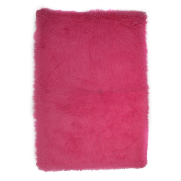 Hot Pink Polyester Area Area Rug (32 x 48)   16721452  