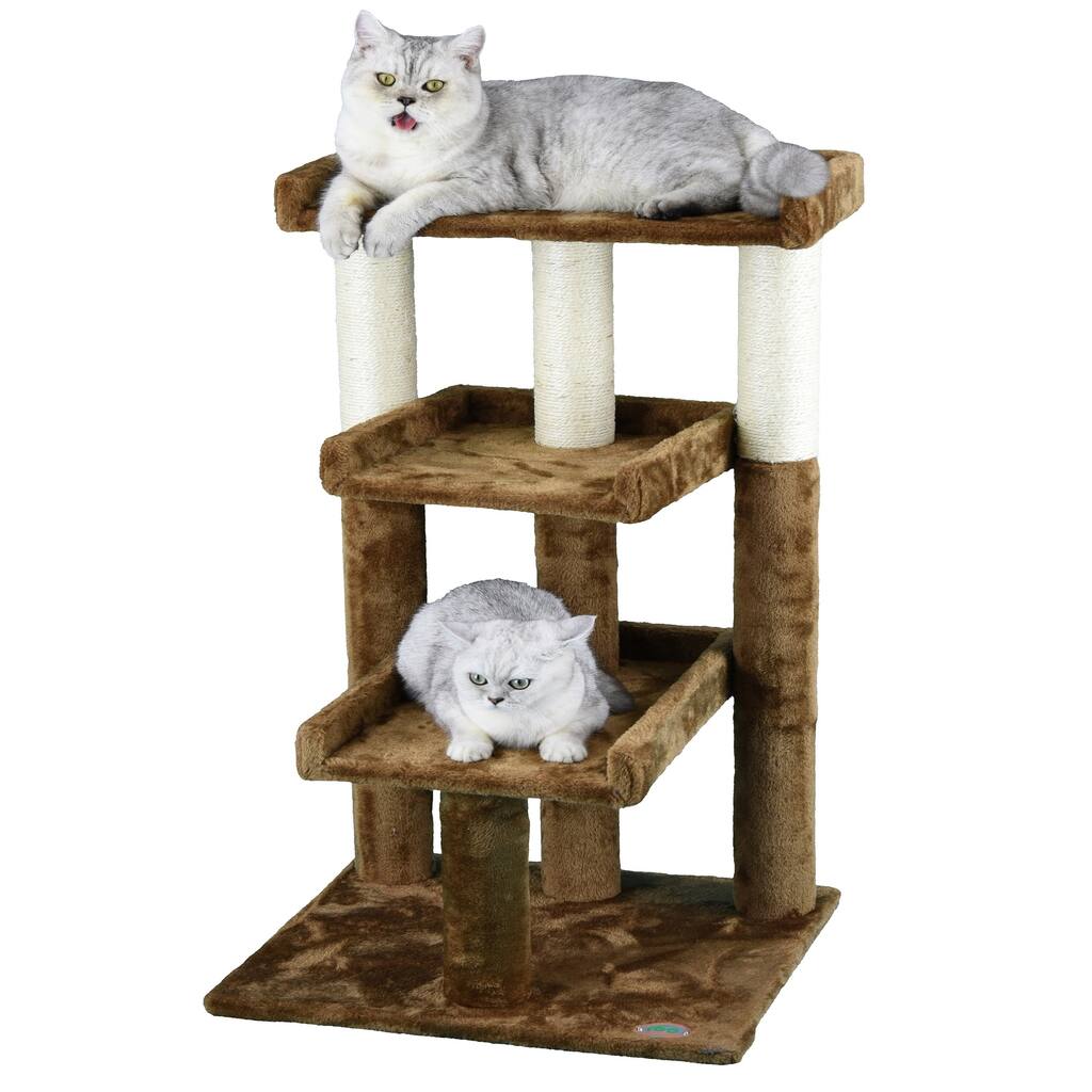 Go Pet Club Brown 35-inch Faux Fur Cat Tree