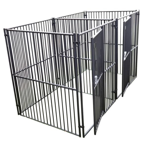 Lucky Dog Modular European Style 2 Run Kennel w/ Common Wall (5 x 5 x