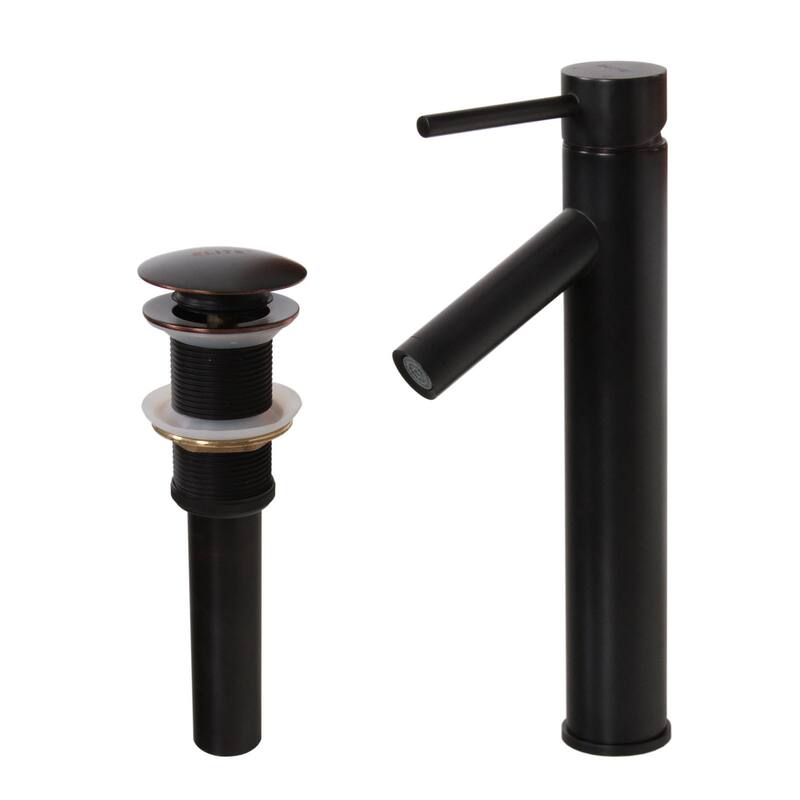 Elite Lava Rock Rectangle Tempered Glass Bathroom Vessel Sink and Faucet Combo