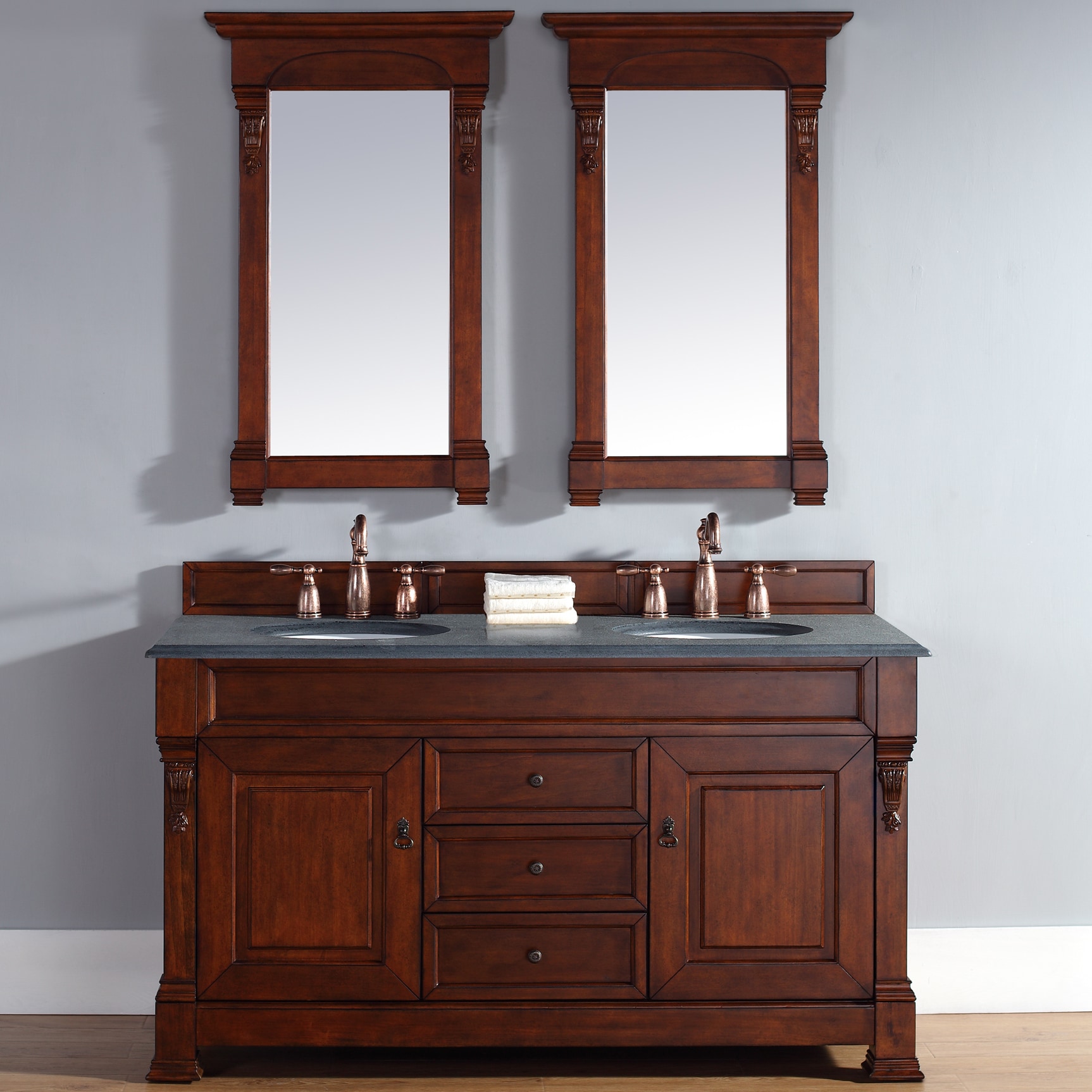 60 inch Brookfield Warm Cherry Double Vanity   Shopping